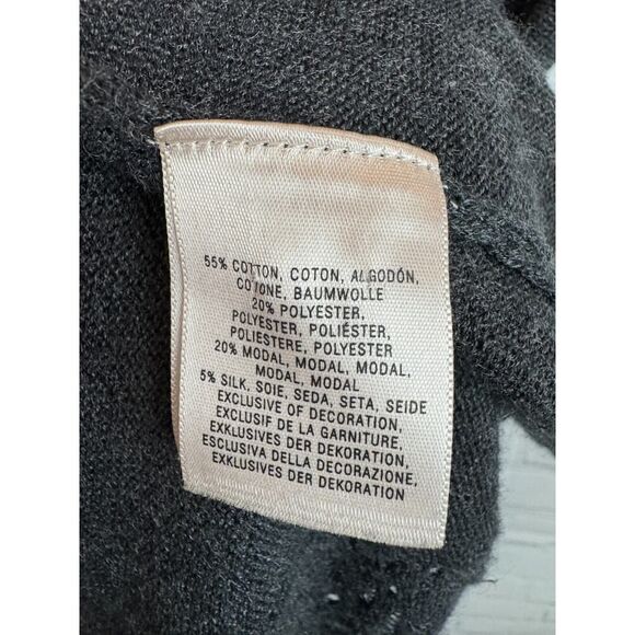 KNITTED & KNOTTED dark gray anthracite open front belted cardigan sweater M - Picture 4 of 10